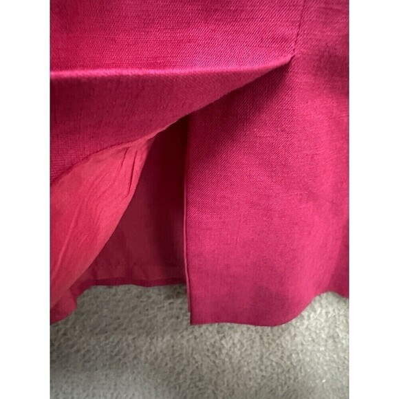 Casual Corner Dress womens 14 Pink Linen Blend Short Sleeve Lined Breathable USA - Picture 12 of 14
